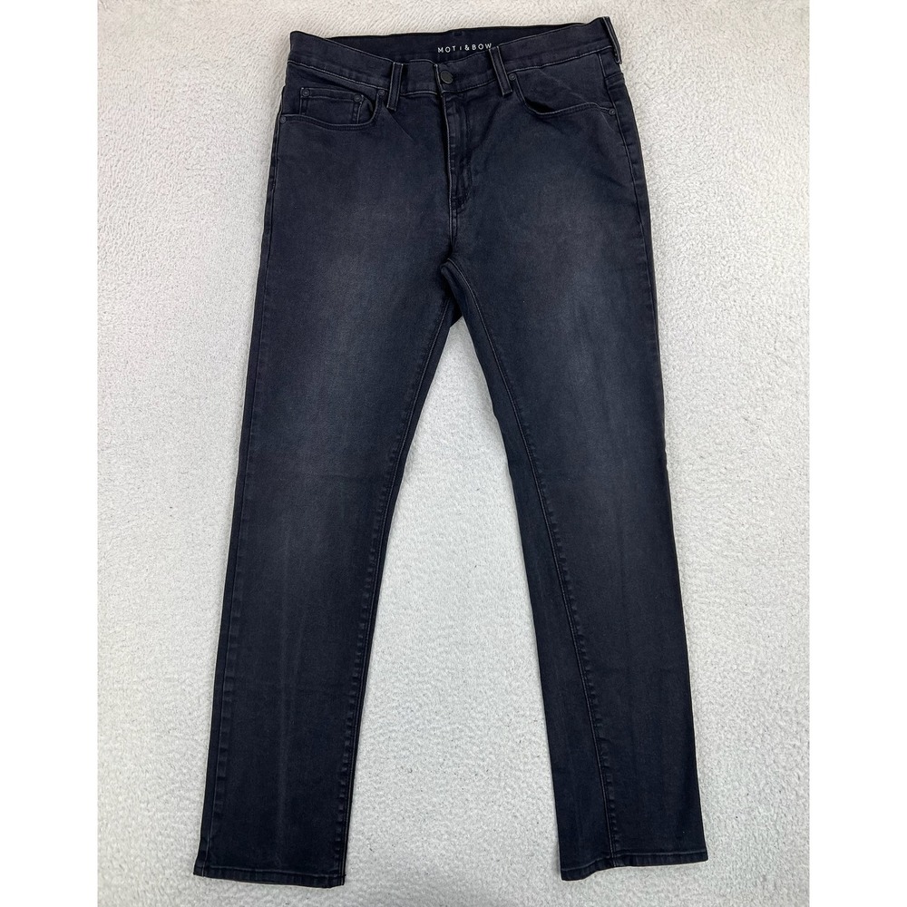 Mott & Bow Jeans Mens 33x32 Gray Slim Stretch Denim Charcoal Wash Pants Casual